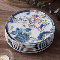 Service de table en porcelaine fine haut de gamme, tendance nationale, décoration intérieure de grande valeur, comprend un bol à riz, un bol à soupe, une assiette à légumes, combinaison