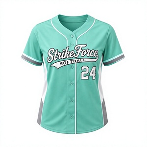 เสื้อซอฟต์บอลแขนสั้น X Sports City Strike Force สำหรับผู้หญิง ทรงพอดีตัว ระบายเหงื่อได้ดี ติดกระดุมด้านหน้า 24 สีเขียวมิ้นท์ ขาว เทา - Product Image 1