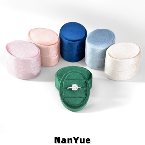 <span class=keywords><strong>Boîte</strong></span> <span class=keywords><strong>à</strong></span> bague ovale en velours, mini <span class=keywords><strong>boîte</strong></span> de rangement pour bague de fiançailles ou de mariage, <span class=keywords><strong>boîte</strong></span> de présentation de bijoux portable avec logo personnalisé, emballage cadeau - Product Image 5