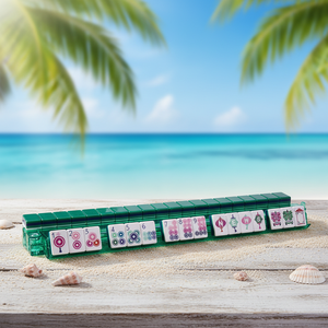 Tuiles de Mahjong Américaines en Acrylique Vert pour 4 Joueurs, Coffret Cadeau de Luxe en Cristal Fait Main Unisexe avec Sac de Rangement pour Usage Domestique Échecs/Jeux de Cartes - Product Image 5