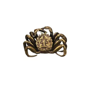 Venta al por mayor CA790 bronce antiguo cangrejo Universal puro hecho a mano de latón cangrejo adorno cubierta mascota té