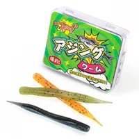 Spinpoler 48mm Ajing Worm Señuelo Artificial Wobbler Suave de Silicona Micro Mini para Pesca en Roca, Lubina y Caballa, 20 unidades