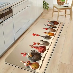 <span class=keywords><strong>Tapis</strong></span> de <span class=keywords><strong>cuisine</strong></span> amusant à motif de poulet - Antidérapant, lavable en machine, pour la décoration de la salle à manger, utilisation intérieure et extérieure, <span class=keywords><strong>tapis</strong></span> de <span class=keywords><strong>cuisine</strong></span> à motif de poulet - Product Image 1