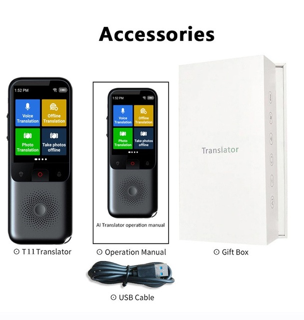 GOTODO Smart Translator 138 Languages Portable Mini Design Offline Real-Time Translation Voice Translation Touchscreen for