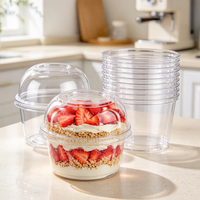 Gobelets jetables en plastique PET grande capacité (8oz-32oz) pour boissons froides, personnalisables avec impression, pour fruits et desserts à emporter, avec couvercles