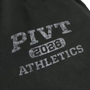 Pantalones cortos de chándal para hombre, negros, con estampado de letras PIVT 2026 ATHLETICS, de pierna ancha, con bajo sin rematar, estilo streetwear - Product Image 4