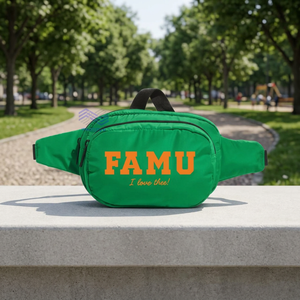 FAMU Florida A&M University Anti-Theft Unisex Fanny Pack / Waist Bag with Belt Design - Product Image 3