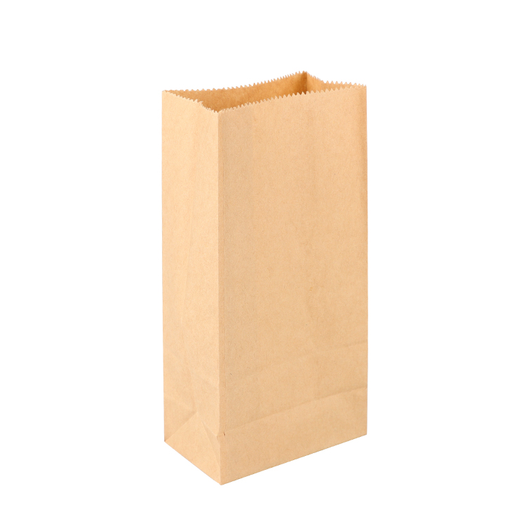 Custom printed logo recycled eco friendly brown food storage  kraft paper bread bag