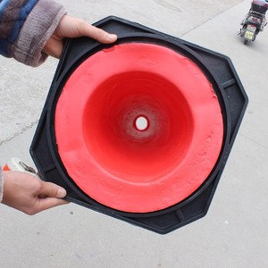 <b>EVA</b> Rubber Traffic Cone 50cm High Mouth Type Road Barrier For Outdoor Use - Product Image 1
