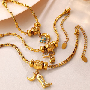 Pulseras de Moda con Dijes de Aleación de Zinc, Diseño de Estrella, Sol, Animales del Zodíaco, Joyería para Mujer - Product Image 2