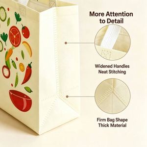 Sac alimentaire non tissé imprimé sur mesure avec poignée élargie, emballage multi-usages pour salades, pâtisseries, plats à emporter et livraison - Product Image 3
