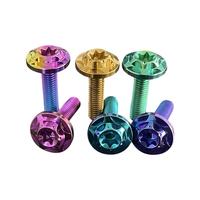 Titane Torx M6 grandes vis à tête à bride coloré TC4 GR5 alliage décoratif boulons à capuchon rotatif pour moto vélo