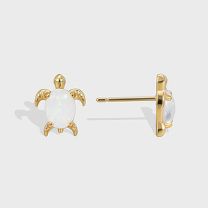 2024 Trendy Unisex Turtle <b>Stud</b> <b>Earrings</b> 14K Gold Plated <b>Opal</b> Stone Animal Fashion Jewelry Brass Material Gifts Wholesale - Product Image 1