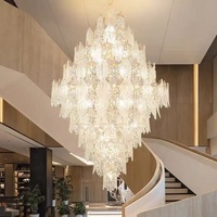 Lustre LED d'usine, nouveau, de luxe, créatif, moderne, en cristal, pour hall, villa duplex, salon haut de gamme