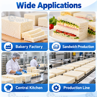 Machine industrielle commerciale à éplucher la croûte du pain de sandwich et des toasts pour boulangerie