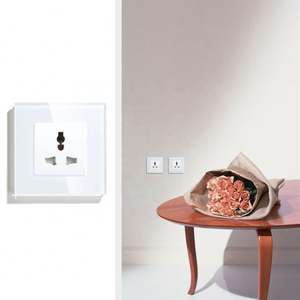 Presa di tipo ue di alta qualità 86 interruttore a parete universale Smart <span class=keywords><strong>Europe</strong></span> in vetro temperato e presa di corrente - Product Image 5
