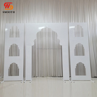 Arche en métal de style marocain, grande arche blanche, support d'arche en métal, panneau de fond en métal, cadre de scène, décoration de fête de mariage