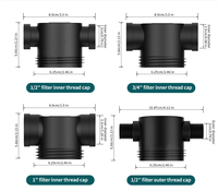 Adaptateur de filtre à eau noir, boîtier de filtre à eau en ligne avec écran en maille, connecteurs de tuyau, filtre tamis