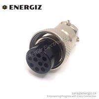 Conector circular de receptáculo hembra y macho GX16 para conector de montaje en chasis, Conector de montaje en chasis, enchufe circular