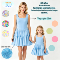 Robe de danse athlétique personnalisée pour enfants, robe tutu sans manches en maille pour filles, tenue assortie maman et moi, service personnalisé ODM OEM