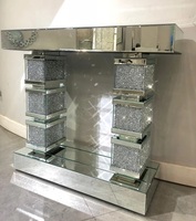 Table de salon avec miroir scintillant, Table de couloir en diamant écrasé, pour maison d'hôtel, offre spéciale, livraison gratuite