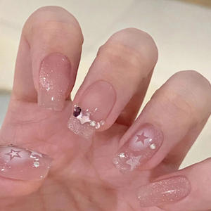 Uñas postizas pre-diseñadas de bajo precio al por mayor con temática oscura de telaraña, esqueleto y mariposa, tipo stiletto, con pegamento - Product Image 4
