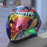 HNJ Fashion Large Ghost Face Casque de moto pour hommes femmes Coque ABS à dégagement rapide pour toutes les saisons