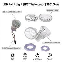   Lumières LED Cabochon RGB ultra-lumineuses de 60 mm à 18 LED, DC24V, IP67, pour Grande Roue, Fête Foraine, Manèges, OEM