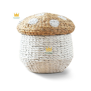 Cestas de Almacenamiento Tejidas a Mano de Jacinto de Agua con Forma de Hongo y Cestas para Almacenamiento en la Cocina, Material Natural Hecho a Mano - Product Image 1