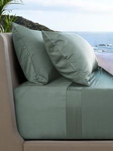 Ensemble de housse de couette 4 pièces en rayures tissées 100% bambou pur, 300 fils, garni de laine, toutes saisons, personnalisable - Product Image 1