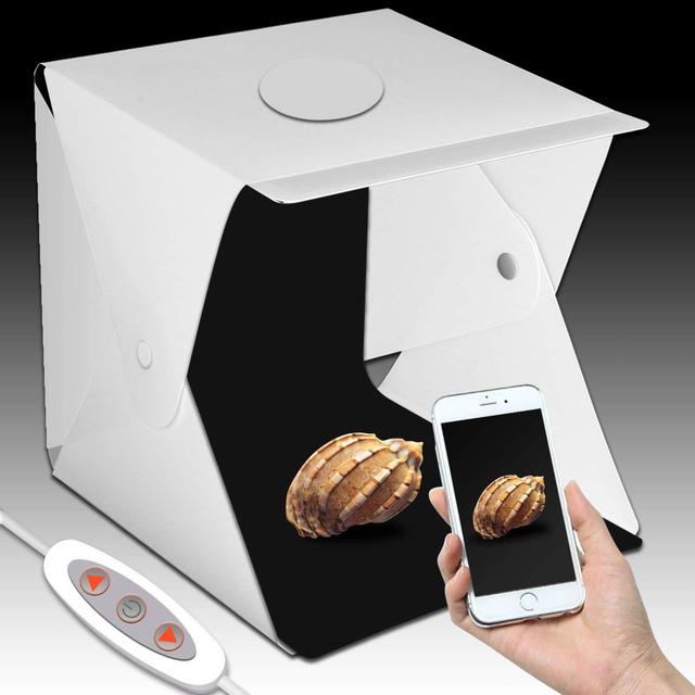 KAMPHO 40cm Lightbox Portable Photo Studio Light Box with 6 Colors Backdrops for Small Size Product Photography
