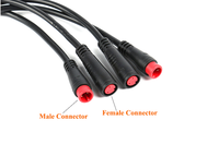 Connecteur Mini M8 IP65 Étanche 2 Broches Mâle-Femelle pour Câble de Vélo Électrique, Trottinette, Phare LED et Clignotant