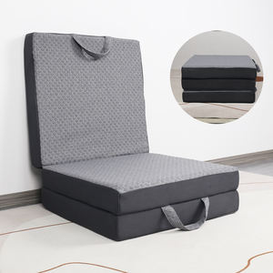 Surmatelas pliable doux 3-en-1 portable de haute qualité de taille double avec un design moderne, adapté au camping ou à l'hébergement des invités - Product Image 3