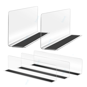 Free Sample Wholesale L Shaped Supermarket <b>Plastic</b> Magnetic Shelf Divider for Metal Shelf - Product Image 1