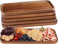 Mini plateau de service en bois d'acacia - Taille personnalisée pour café, restaurant, cuisine et salle de bain - Design en bois écologique