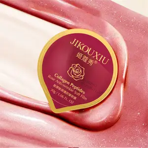 Special Hot Selling Organic Brighten Cleansing Soft Film Powder Rose Collagen Peptided Jelly Face Mask