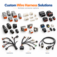 Faisceau de câblage automobile 18-22AWG avec connecteurs mâles et femelles 2-12 broches, personnalisé OEM pour l'électronique automobile