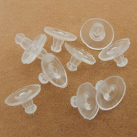 Lot de 100 bouchons d'oreille ronds en silicone avec dos en caoutchouc pour boucles d'oreilles DIY et accessoires de bijoux