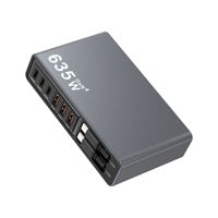 Pengisi Daya Cepat Desktop PD Kabel Ganda GaN 8 Port USB C USB A untuk iPhone Tablet Laptop Ponsel Adaptor Pengisi Daya USB