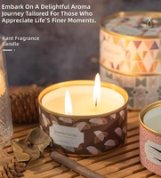 Bougies parfumées artisanales en gros, type boîte métallique créative, pour décoration intérieure, Saint-Valentin et autres fêtes