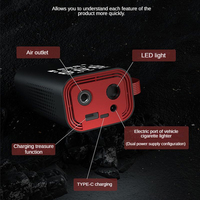 Compresseur d'air ABS à double alimentation personnalisable avec logo, 150 PSI, 2000mAh*3, écran LCD numérique, gonfleur de pneus de voiture rechargeable sans fil