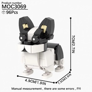 Animales de Granja, Perros, Bulldog Francés, Poodle Blanco, Schnauzer, Husky Siberiano, Bloques de Construcción de Plástico ABS, Juguetes DIY para Niños de 14 Años - Product Image 2