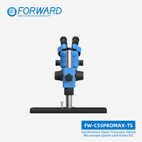 Microscopes pour la réparation de téléphones portables Forward FW-C55Promax-TS, vente chaude, haute définition, objectif à 7 vitesses, 55X, bouton métallique, objectif 10x