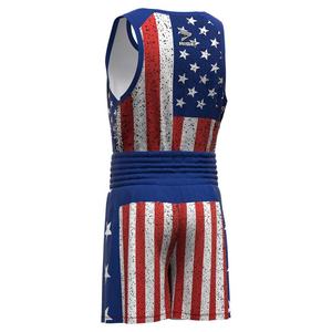Shorts et débardeur de boxe personnalisés avec drapeau américain sublimé pour hommes, shorts de boxe sur mesure - Product Image 5