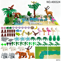 Set de Bloques de Construcción del Mundo Animal, Diorama de Zoológico MOC, Ladrillos de Escena, Rompecabezas 3D, Juguete de Construcción, Regalo Educativo para Todas las Edades