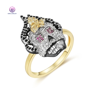 Kirin Jewelry's Custom White Gold Plated Black Rings <strong>Scary</strong> Movie Halloween All Saint's Day <strong>Mask</strong> for Weddings Classic - Product Image 1