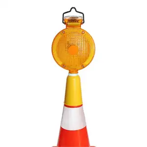 Lampe solaire LED pour signalisation d'urgence routière PC Barricade Beacon Traffic Warning Cone Security Lamp Flashing Blinker Strobe Light Signal