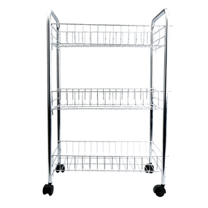 3-Shelf Shelving Storage Unit on Wheel Casters Metal Organizer <strong>Wire</strong> <strong>Rack</strong> - Product Image 1
