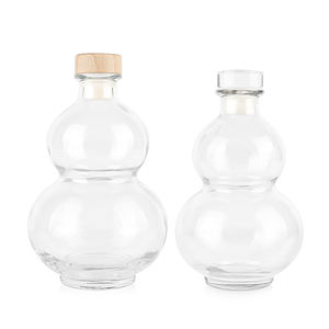 250ml 380ml 500ml Bouteilles en verre transparentes en forme de <span class=keywords><strong>gourde</strong></span> pour whisky vodka tequila brandy saké vin avec liège - Product Image 5