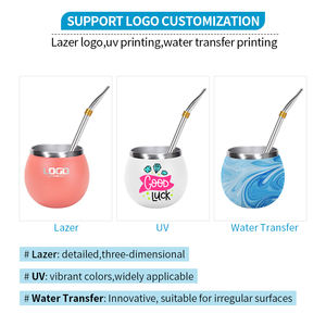 Set Tazza per Yerba <span class=keywords><strong>Mate</strong></span> in Acciaio Inox 150ml con Bombilla Design a Forma di Uovo alla Moda con Spazzola per Pulizia Cucchiaio Cannuccia per Tè Caldo e Freddo - Product Image 4